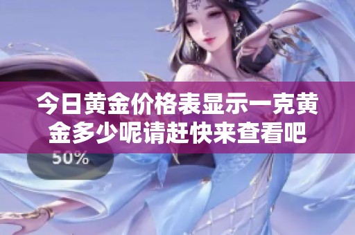 今日黄金价格表显示一克黄金多少呢请赶快来查看吧