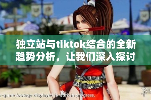 独立站与tiktok结合的全新趋势分析，让我们深入探讨它们的潜力与发展