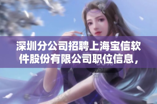 深圳分公司招聘上海宝信软件股份有限公司职位信息，可以通过BOSS直聘获取更多详情