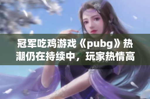 冠军吃鸡游戏《pubg》热潮仍在持续中，玩家热情高涨不断增加