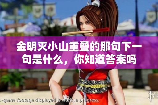 金明灭小山重叠的那句下一句是什么，你知道答案吗