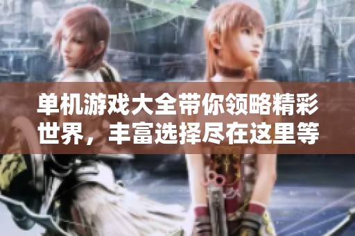 单机游戏大全带你领略精彩世界，丰富选择尽在这里等你来玩