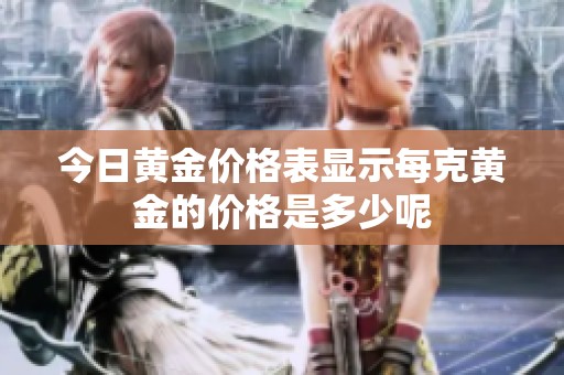 今日黄金价格表显示每克黄金的价格是多少呢