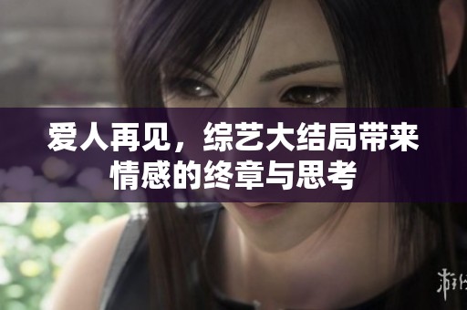 爱人再见，综艺大结局带来情感的终章与思考