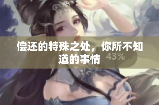 偿还的特殊之处，你所不知道的事情