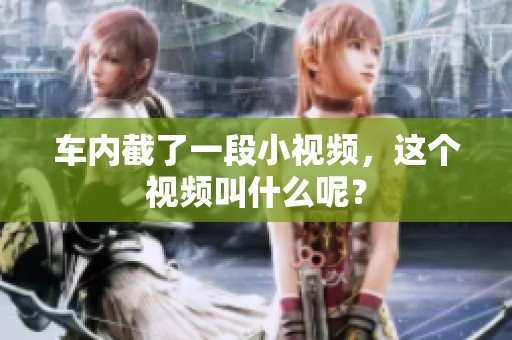 车内截了一段小视频，这个视频叫什么呢？