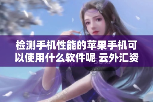 检测手机性能的苹果手机可以使用什么软件呢 云外汇资讯为您解答