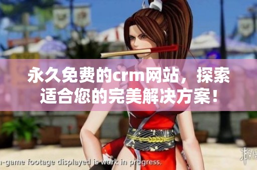 永久免费的crm网站，探索适合您的完美解决方案！